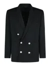Balmain Black Virgin Wool Blazer In Black