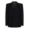 Balmain Double-breasted Wool Blazer In Black