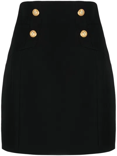 Balmain Black Virgin Wool Skirt
