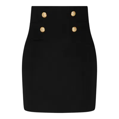 Balmain Black Virgin Wool Skirts