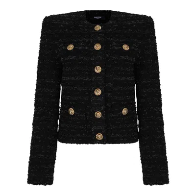 Balmain Black Viscose Blend Jacket