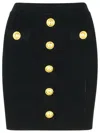 Balmain Women High Waist Buttoned Mini Skirt In Black