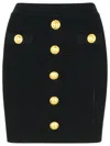 Balmain Women High Waist Buttoned Mini Skirt In Black