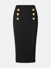 BALMAIN BLACK VISCOSE BLEND SKIRT