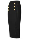 Balmain "knitted Midi Skirt With Embossed In Black