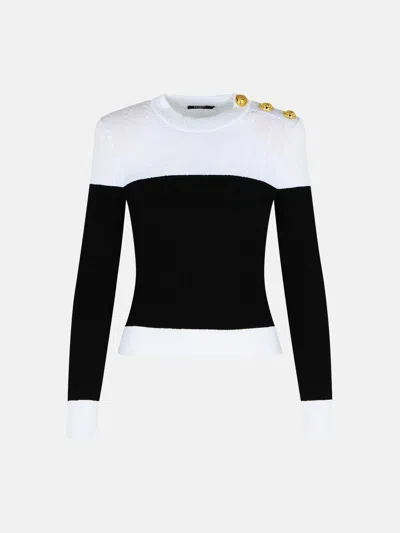 Balmain Black Viscose Blend Sweater