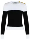 Balmain 3-button Twisted Knit Colorblock Top