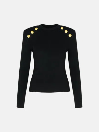 Balmain Black Viscose Blend Sweater