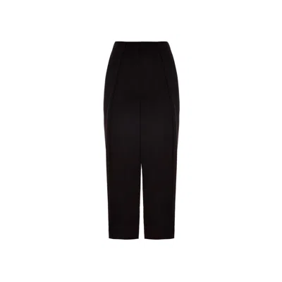 Balmain Black Viscose Casual Pants