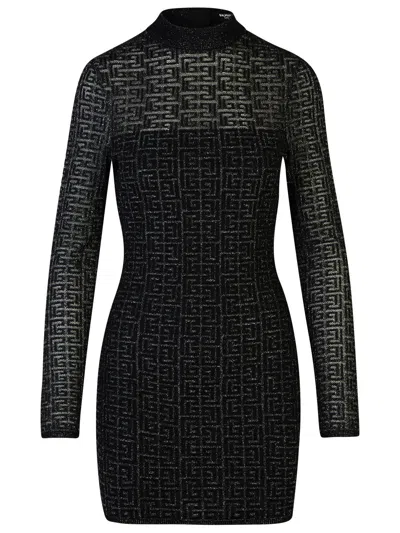 BALMAIN BLACK VISCOSE DRESS