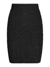 Balmain Women's Monogram Glitter Midi Skirt In Black