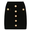 Balmain Black Viscose Polyester Skirts In Black