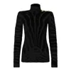 Balmain Black Viscose-polyester Top In Black
