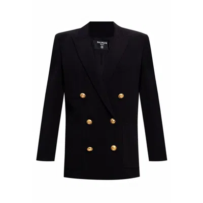 Balmain Black Viscose Suits & Blazer