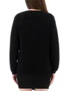 Balmain Ls 3 Btn Monogram Knit Top In Black