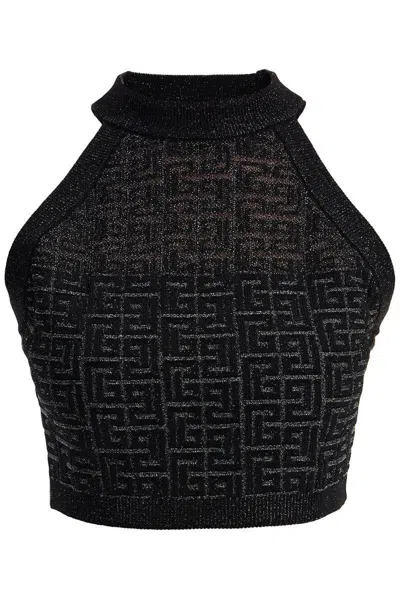 BALMAIN BALMAIN BLACK VISCOSE TOP