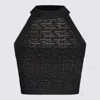 Balmain Sheer Geometric Halterneck Top With Metallic Threading In Black