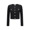 Balmain Embossed-button Cropped Jacket In Black