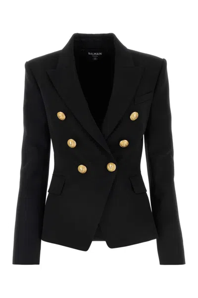 BALMAIN BLACK WOOL BLAZER