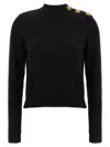 Balmain Eco-cashmere Button Sweater Sweaters And Cardigans Black In Black