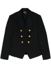 Balmain 6-button Double-breasted Wool Blazer In Black