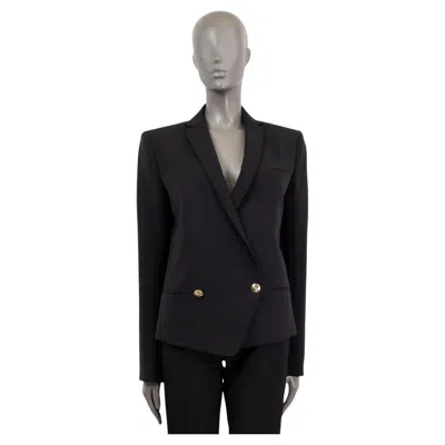 Pre-owned Balmain Black Wool Double Breasted Blazer Jacket 40 M