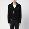 Balmain Wool Felt Biker Jacket In In Black