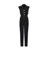Balmain Black Wool Jumpsuit In Black