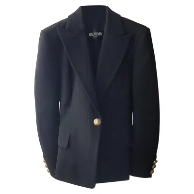 Pre-owned Balmain Black Wool One-button Wool Blazer