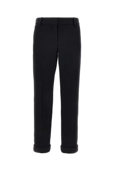 Balmain Black Wool Pant In Opa