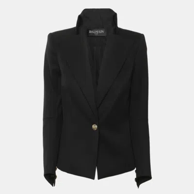 Pre-owned Balmain Black Wool Single Breasted Blazer S
