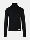 Balmain Black Wool Turtleneck Sweater In Black