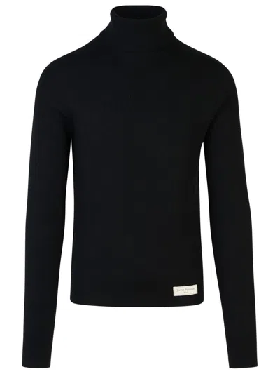 Balmain Black Wool Turtleneck Sweater