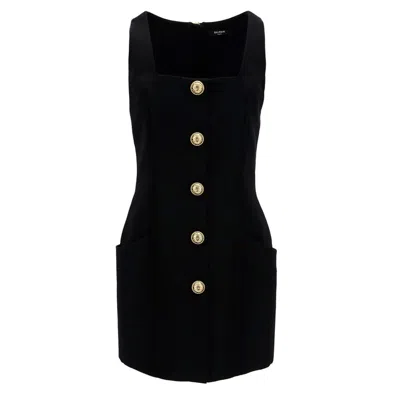 Balmain Black Wool Women's Women's Dress