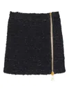 Balmain Tweed Mini Skirt In Black