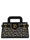 Balmain Small Geometric Pattern Handbag With Chain Strap In Black