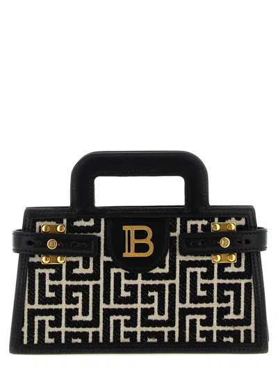 Balmain Blackwhite B-buzz Small Handbag In Multi
