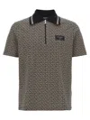 Balmain Labyrinth Polo Shirt With Jacquard Effect In Blackwhite