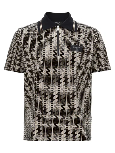 BALMAIN BLACKWHITE PB POLO SHIRT