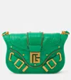 Balmain Blaze Croc-effect Leather Shoulder Bag In Green