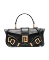 Balmain Blaze Leather Top Handle Bag In Black