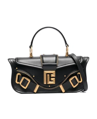 BALMAIN BLAZE LEATHER SHOULDER BAG