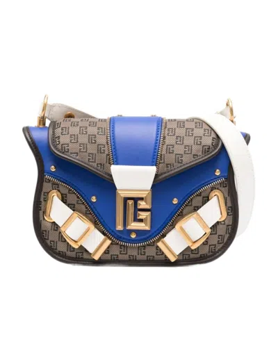Balmain Blaze Panelled Leather Crossbody Bag In Multicolor