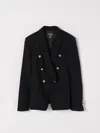 Balmain Black Viscose Blazer In Black