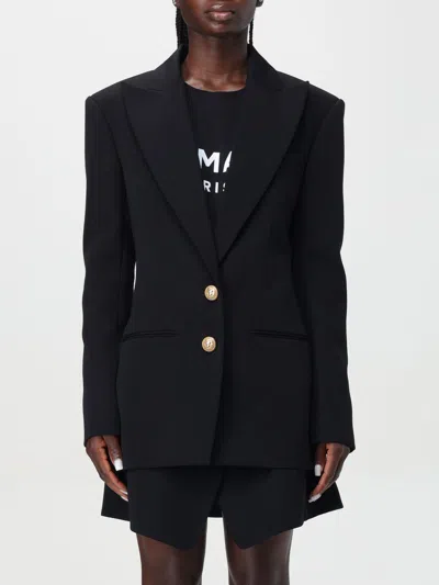BALMAIN BLAZER BALMAIN WOMAN COLOR BLACK,F72597002