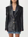 Balmain Two-button Lapel Leather Jacket In Schwarz