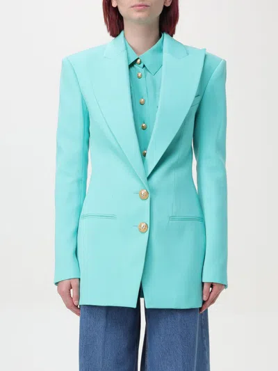 BALMAIN BLAZER BALMAIN WOMAN COLOR BLUE,F72597009