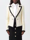 Balmain Women Maxi Shoulder Strap Blazer In Yellow
