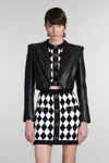 Balmain Diamond-intarsia Knitted Miniskirt In Black