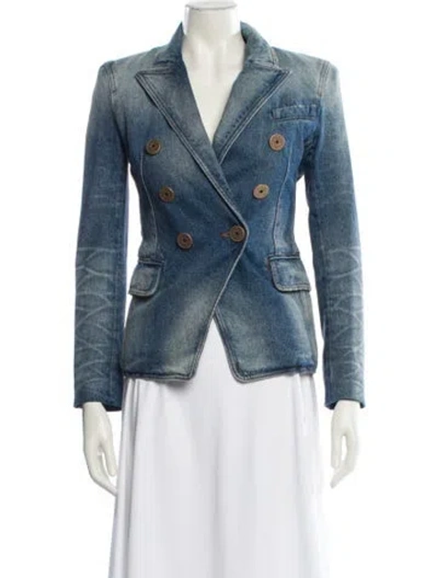 Pre-owned Balmain Blazer In Blue